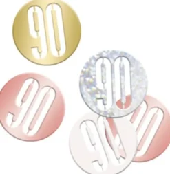 Bordkonfetti 90 År - Happy BDAY Rosegold Glitz