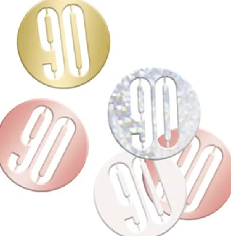 Bordkonfetti 90 År - Happy BDAY Rosegold Glitz
