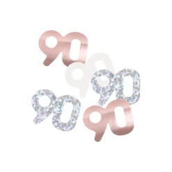 Bordkonfetti - Rosegold Fødselsdag, 90 År