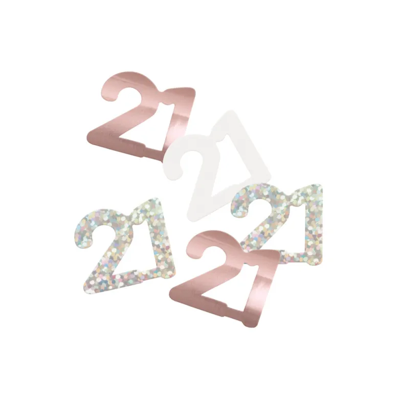 Bordkonfetti - Rosegold Fødselsdag, 21 År