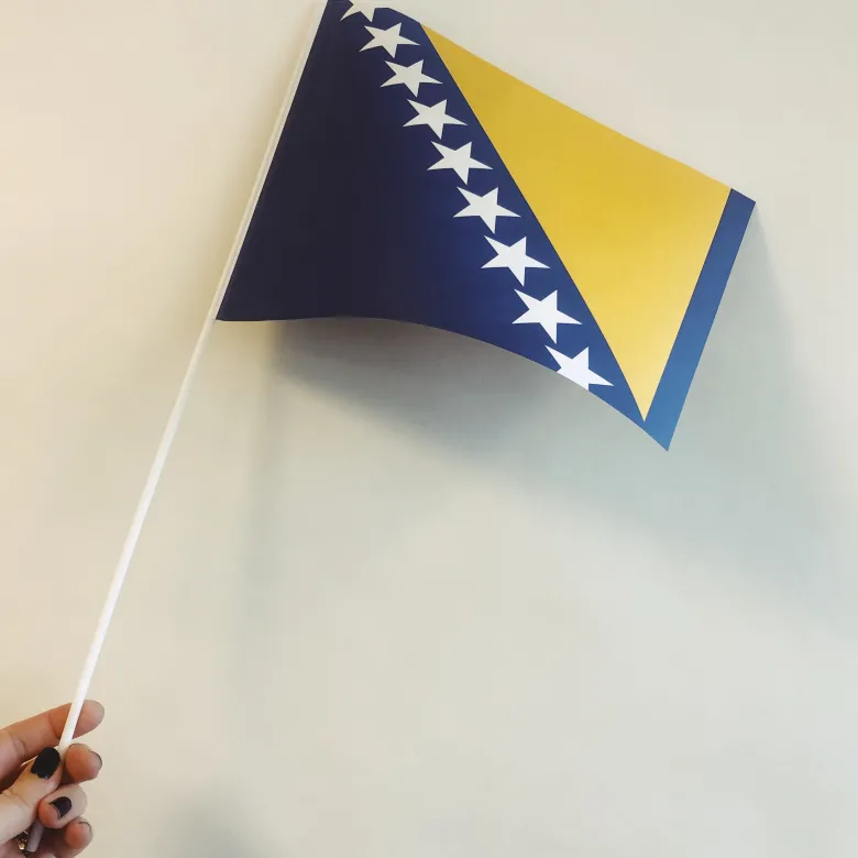 Bosnien-Hercegovina Papirflag på Pind, 27 x 20 cm