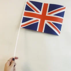Britisk Papirflag på Pind, 27 x 20 cm