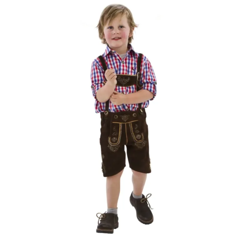 Brune Lederhosen i Ægte Læder, Til Børn