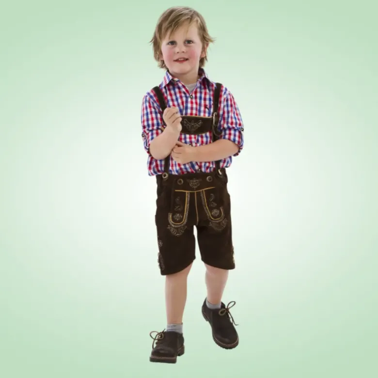 Brune Lederhosen i Ægte Læder, Til Børn