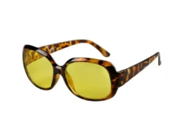 Brun 70'er Brille m/Gult Glas