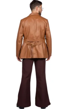 Brun Retro Faux Læderjakke