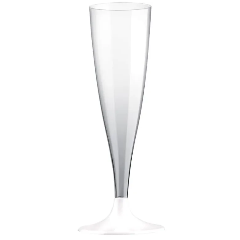 Champagneglas m/Hvid Fod 14cl, 10 stk.