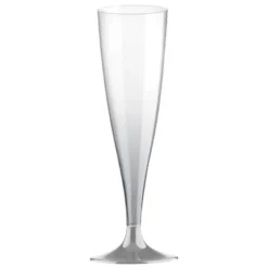 Champagneglas m/Mat Grå-Sølv Fod, 10 stk.