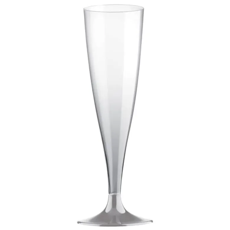 Champagneglas m/Mat Grå-Sølv Fod, 10 stk.