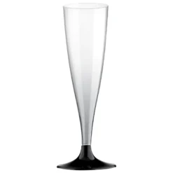 Champagneglas m/Sort Fod 14cl, 10 stk.