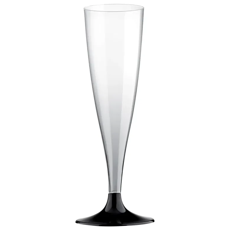Champagneglas m/Sort Fod 14cl, 10 stk.