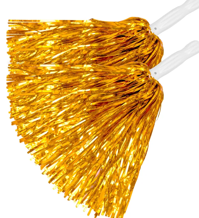 Cheerleader Pompoms - Guld Glitter