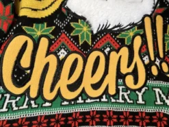 Cheers Santa! Sort Julesweater m/Plysset Skæg