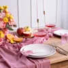 Chiffon Bordløber i Mørk Rosa, 5 meter