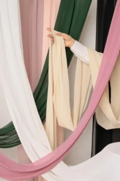 Chiffon Bordløber i Off-White, 5 meter