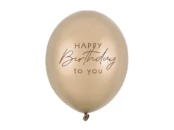 Cold Gold "Happy Birthday" Balloner, 6 stk.