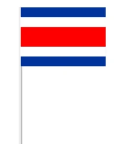 Costa Rica Papirflag på Pind, 27 x 20 cm