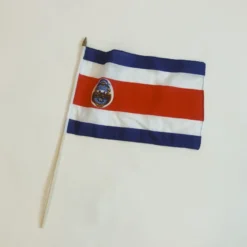 Costa Rica Stofflag på Træpind, 30x45 cm