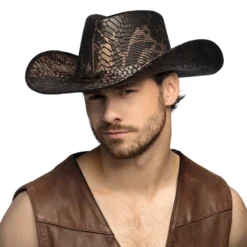 Cowboy Hat med Slangeskindsprint