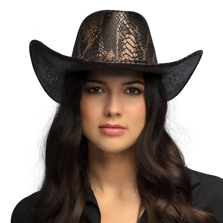 Cowboy Hat med Slangeskindsprint
