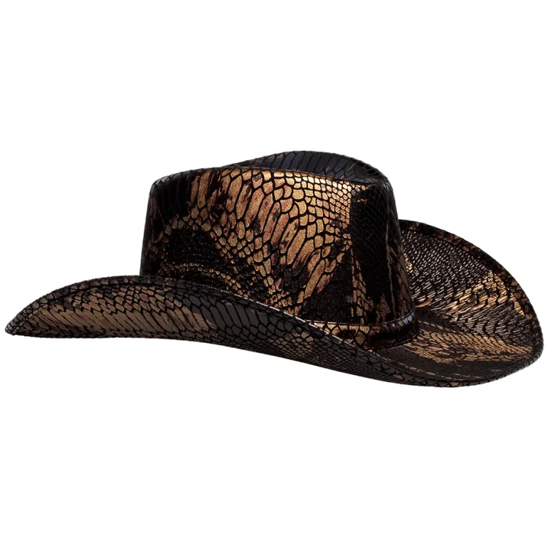 Cowboy Hat med Slangeskindsprint