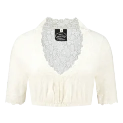 Cremefarvet Dirndl Top m/Blonder