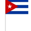 Cubansk Papirflag på Pind, 27 x 20 cm
