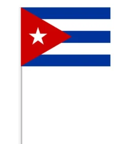 Cubansk Papirflag på Pind, 27 x 20 cm
