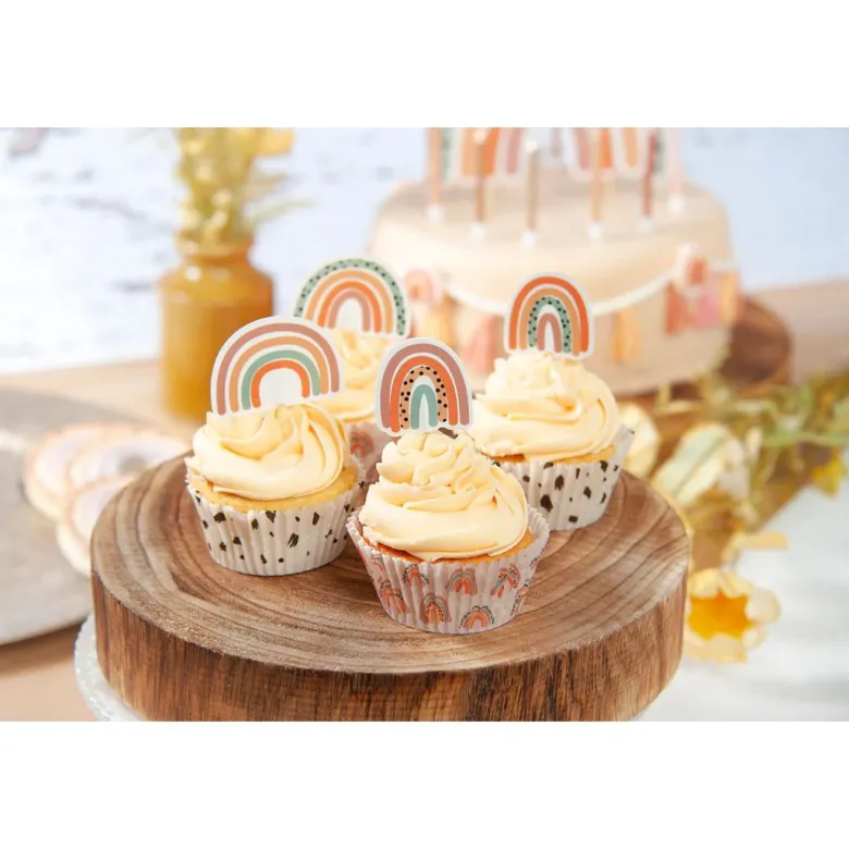 Cupcake Forme Natur Regnbue Mix, 75 stk.