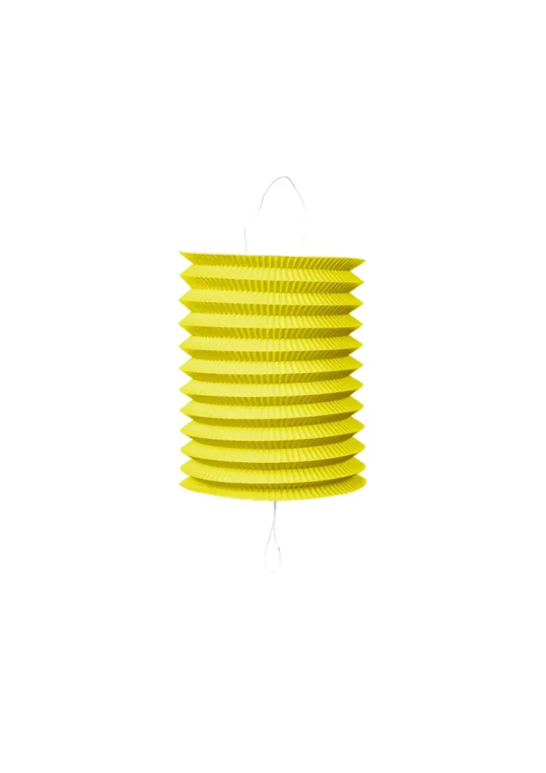 Cylinder Papir Lanterne i Gul, 16 cm