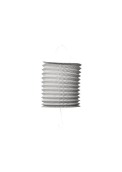 Cylinder Papir Lanterne i Sølv, 16 cm