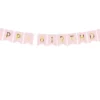 Dekorativt Lyserødt "Happy Birthday" Banner, 1.75m