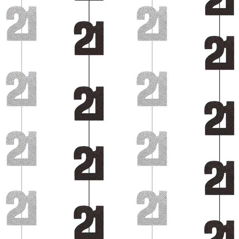 Dekosnore - Sort Glitz Fødselsdag, 21 År