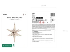 3D Folie Ballon Stjerne, 105 cm, Beige