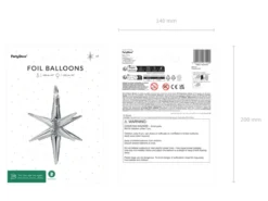 3D Folie Ballon Stjerne, 105 cm, Sølv