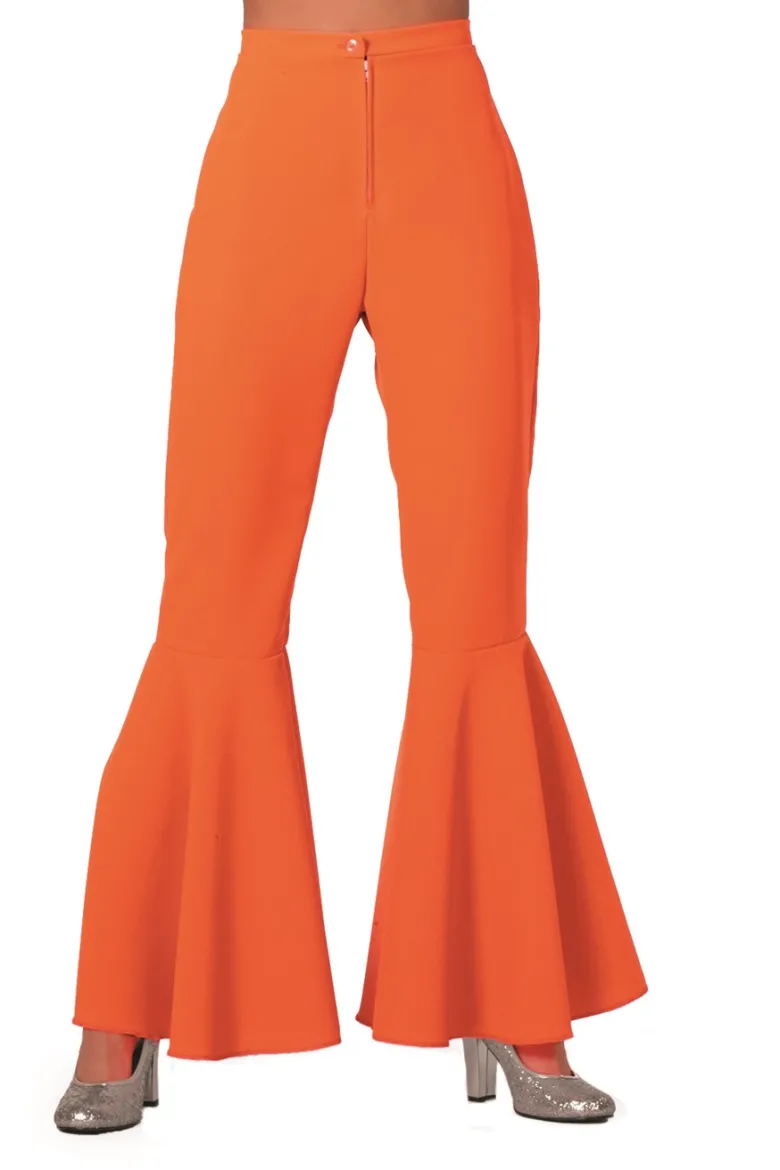 Disco kostume: Orange disco damebukser