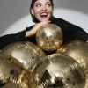 Discokugle Guld Mellem, 30 cm