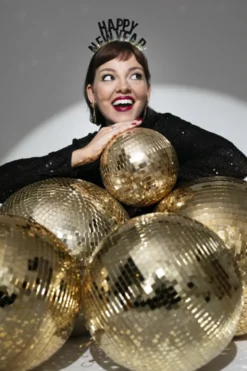 Discokugle Guld Stor, 40 cm