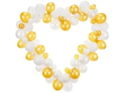 DIY Hjerte Ballondekoration i Hvid & Guld