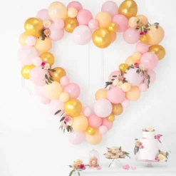 DIY Hjerte Ballondekoration i Lyserød & Guld