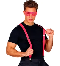 Elastik Seler m/Sølv Spænder i Neon Pink