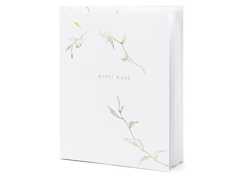 Elegant Bryllups Gæstebog m/Guld Grene
