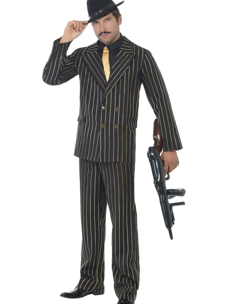 20' er gangster kostume, guldstribet