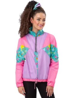 80'er Windbreaker Jakke, Pastelfarvet