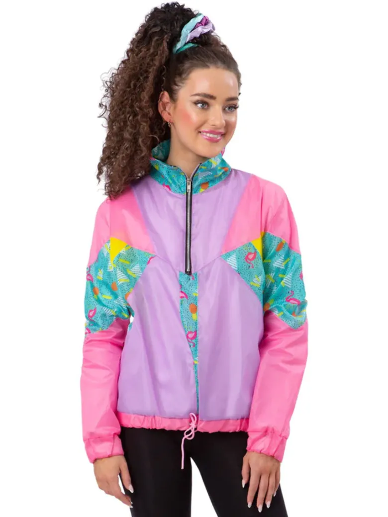 80'er Windbreaker Jakke, Pastelfarvet