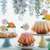Farverige Blomster på Partypicks, 8 stk.
