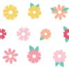 Farverige Blomster Ringe t/Drinks m.m., 10 stk.