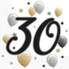 Fødselsdags Ballon Servietter - 'Happy 30'