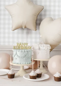 Fødselsdagslys, Beige, 14 cm (12 Stk.)