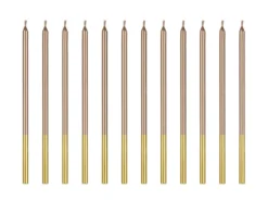Fødselsdagslys, Rosegold, 14 cm (12 Stk.)